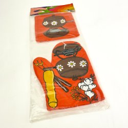 Retro grillhandske og grydelap