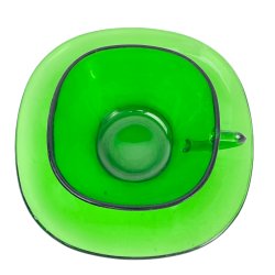 Grne Vintage-Tasse mit Untertasse