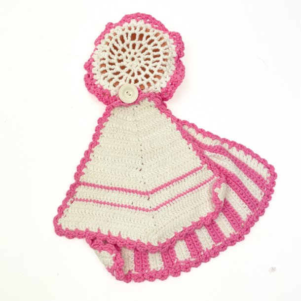 Fantastisk h�klet vintage grydelappedukke