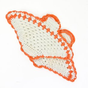 Smukke orange retro grydelapper