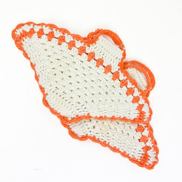 Smukke orange retro grydelapper