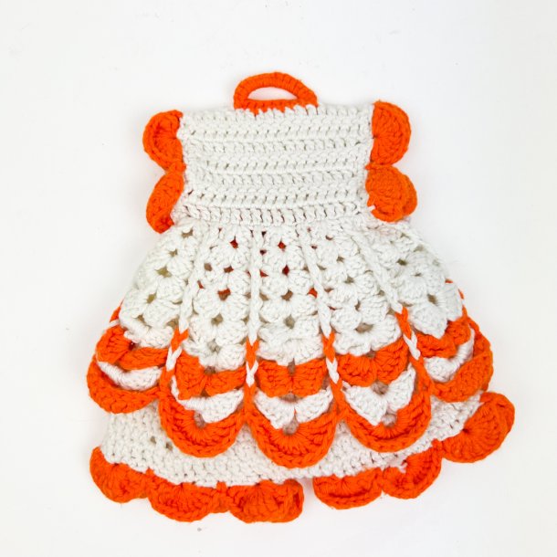 To orange vintage grydelapper