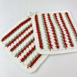 Gestreifte Retro-Topflappen