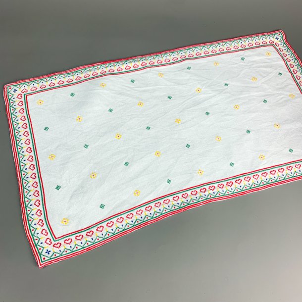 Hvid vintage lysedug � 55 cm