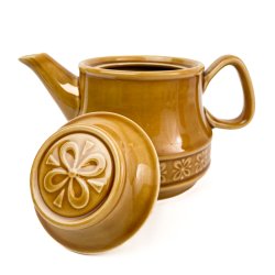 Gelbe Retro-Teekanne