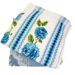 To bl�blomstrede vintage frott�h�ndkl�der