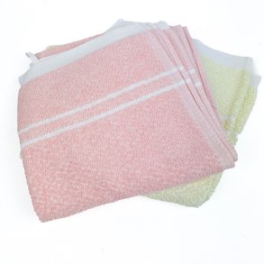To pastelgule og rosa retro h�ndkl�der