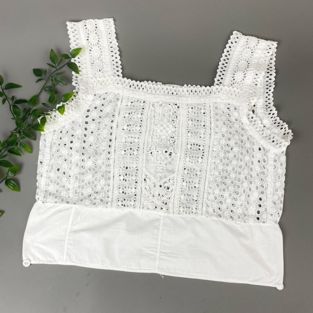Antik blondetop med engelske broderier 