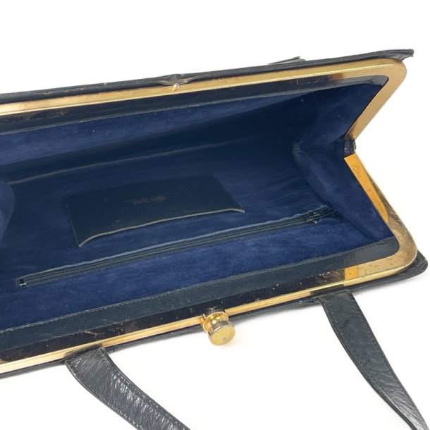 Sort vintage l�dertaske