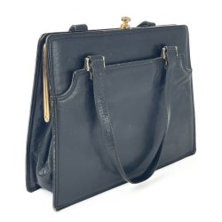 Sort vintage l�dertaske