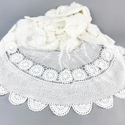 Smuk rund vintage dug �  � 150 cm