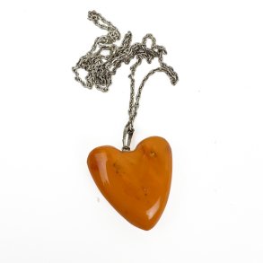 Vintage halsk�de med ravhjerte