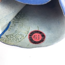 Blaue Vintage-Wildlederhandschuhe Gr. 6