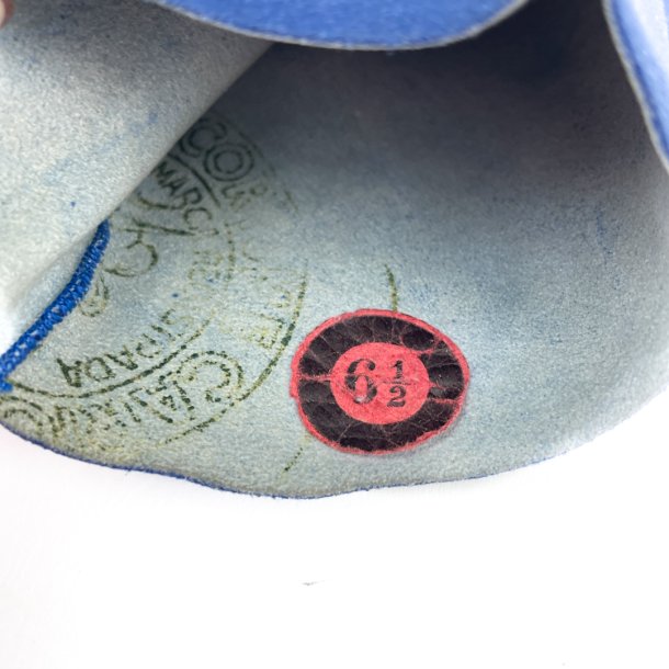 Blaue Vintage-Wildlederhandschuhe Gr. 6