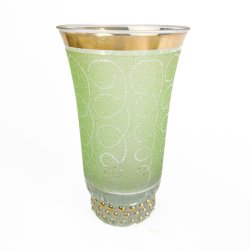 Sukkerglasseret gr�n vintage glasvase