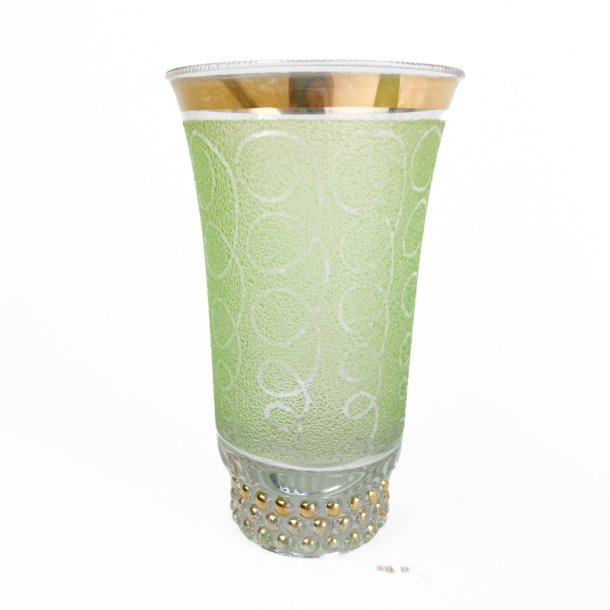 Sukkerglasseret gr�n vintage glasvase