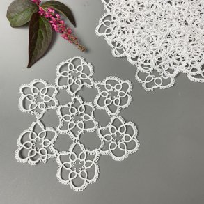 Zehn weie Klppel-Flakons (Untersetzer)