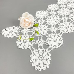 Hvid retro hklet bordlber  90 cm