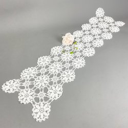 Hvid retro hklet bordlber  90 cm