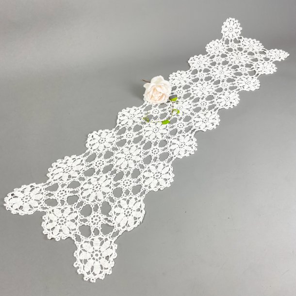 Hvid retro hklet bordlber  90 cm