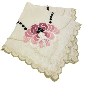 Lille broderet vintage h�rdug 60x60 cm