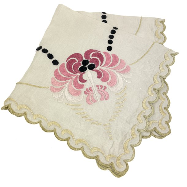 Lille broderet vintage h�rdug 60x60 cm