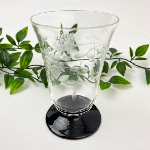 Limonadenglas   mit schwarzem Fu -  Taasinge, Holmegaard 