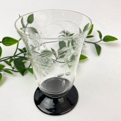 Limonadenglas   mit schwarzem Fu -  Taasinge, Holmegaard 