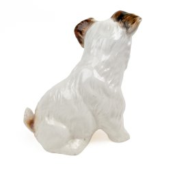 Hvid vintage foxterrier figur