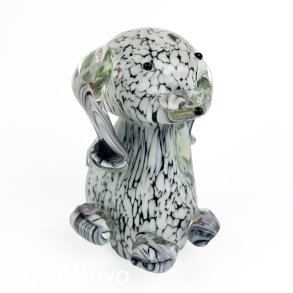 Plettet vintage Murano glashund