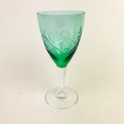 Gr�n Holmegaard hvidvinsglas - Ulla