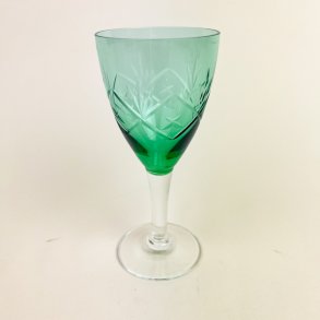 Gr�n Holmegaard hvidvinsglas - Ulla