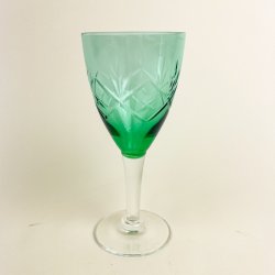 Gr�n Holmegaard hvidvinsglas - Ulla