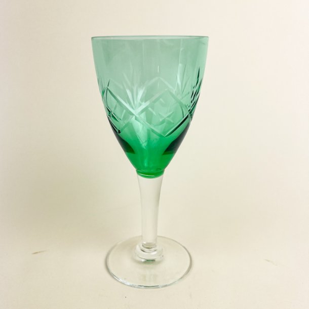 Gr�n Holmegaard hvidvinsglas - Ulla