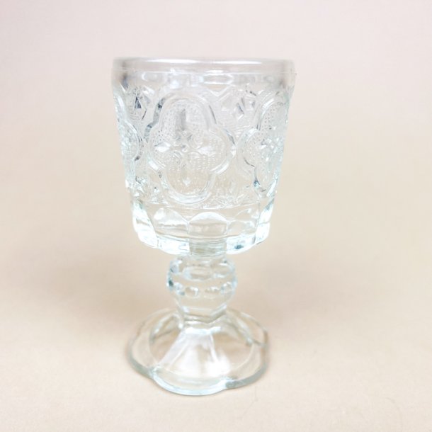 Vintage presset vinglas m�nstret