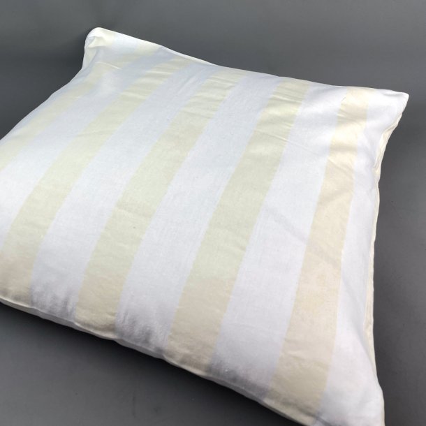 Damaskvvet vintage pudebetrk med gule striber 