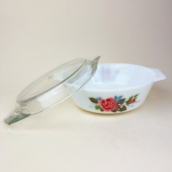 Vintage JAJ Pyrex June Rose ildfast fad