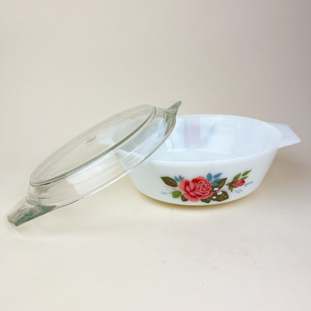 Vintage JAJ Pyrex June Rose ildfast fad