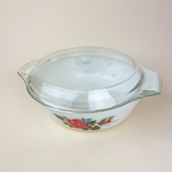 Vintage JAJ Pyrex June Rose ildfast fad