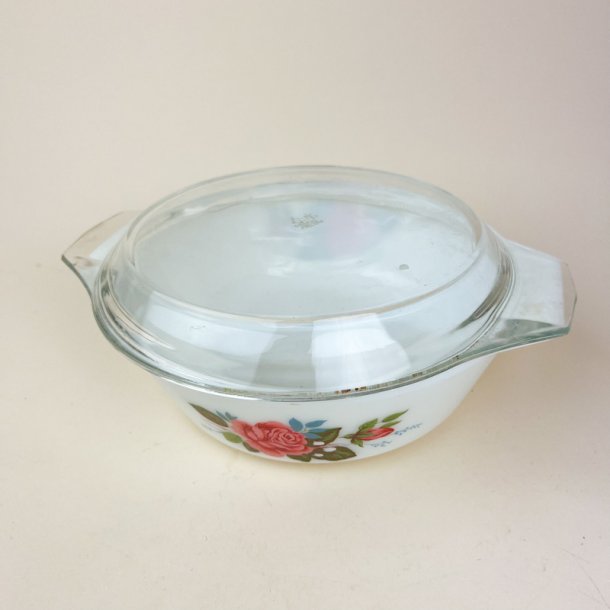 Vintage JAJ Pyrex June Rose ildfast fad