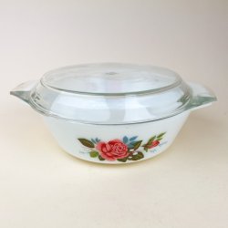 Vintage JAJ Pyrex June Rose ildfast fad