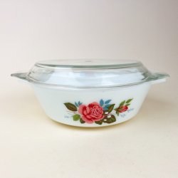 Vintage JAJ Pyrex June Rose ildfast fad