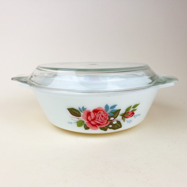Vintage JAJ Pyrex June Rose ildfast fad