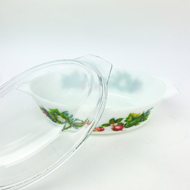 Ildfast hvid retro glasskl med lg