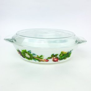 Ildfast hvid retro glasskl med lg