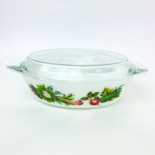 Ildfast hvid retro glasskl med lg