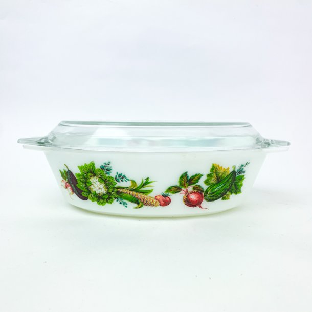 Ildfast hvid retro glasskl med lg