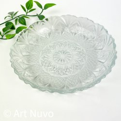 Klare Vintage Eisassiette mit Sternmuster