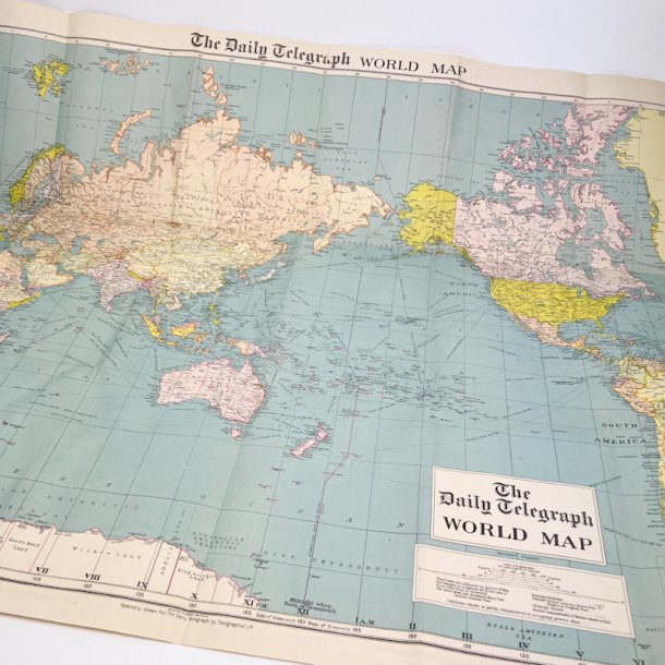 Vintage World Map Telegraph
