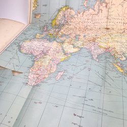 Vintage World Map Telegraph